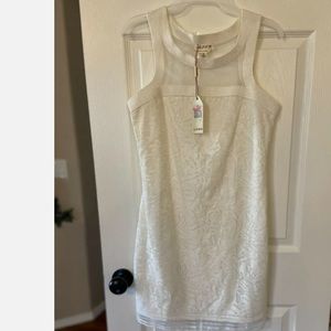 Women's cream colored embroidered max studio dress